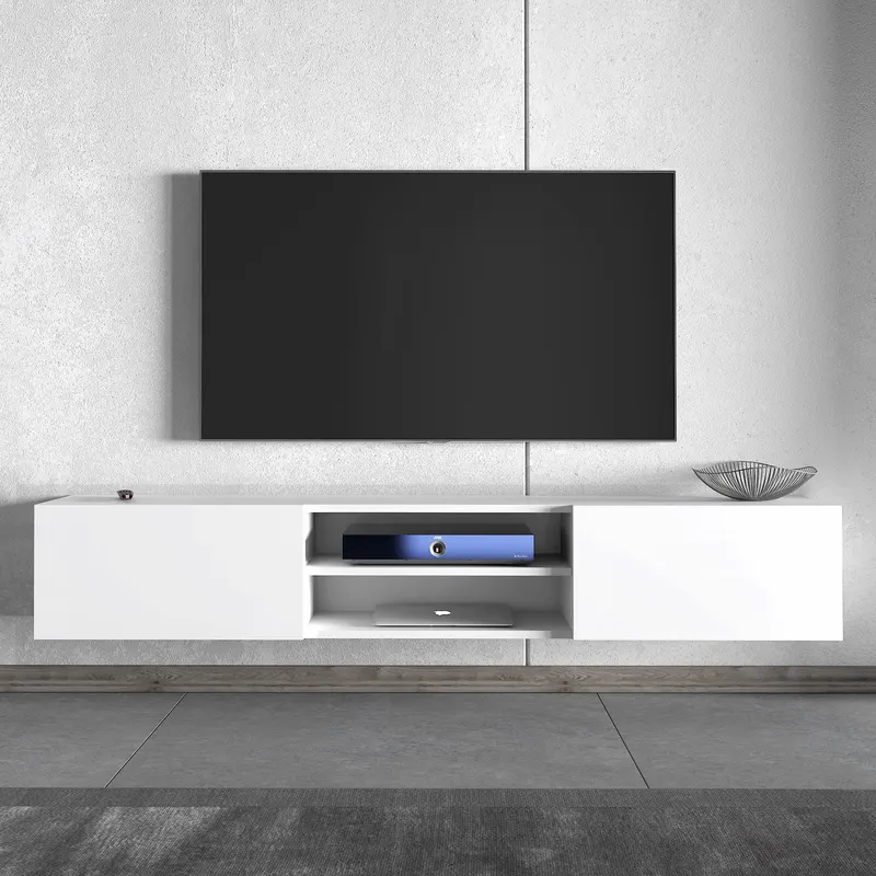 Comodă TV 2550000006857, Alb, 180x32x30 cm - Alb