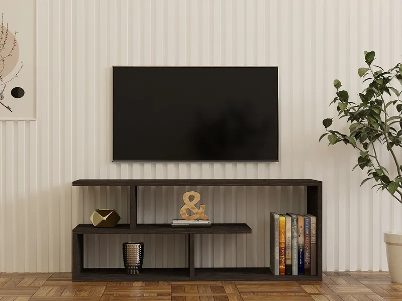 Comodă TV Cafu, Negru, 100x30x40 cm - Negru