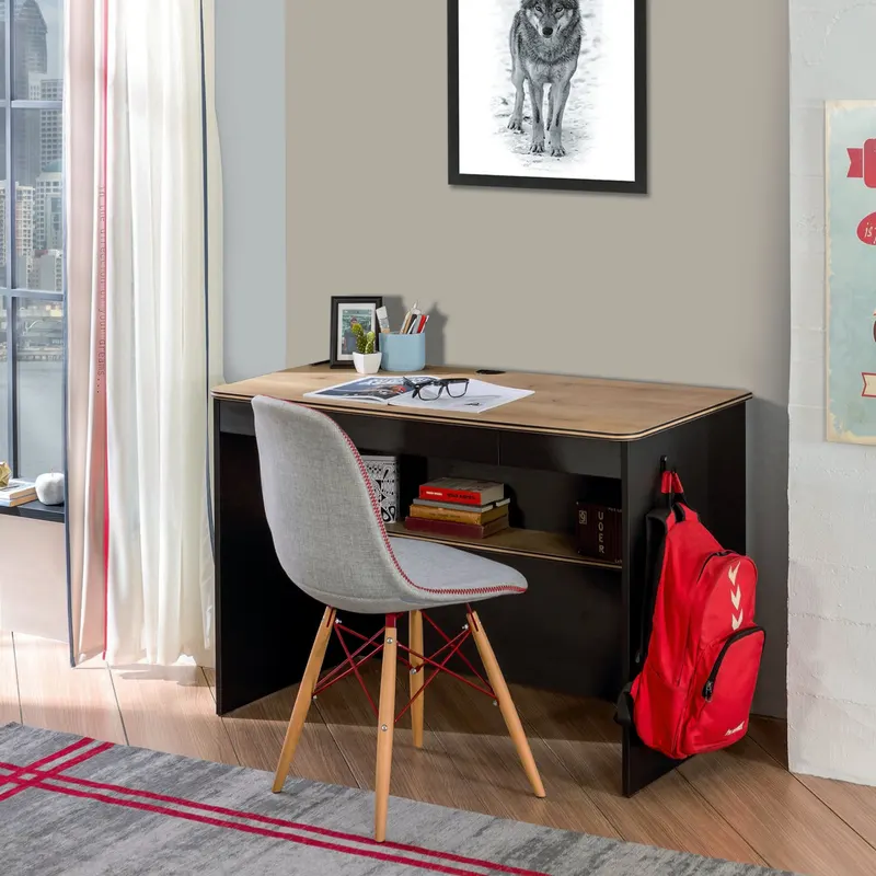 Birou Black Small, Multicolor, 110x58x75 cm - Negru - Multicolor