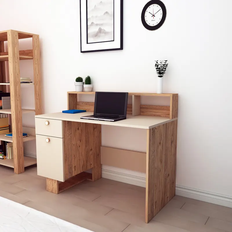 Birou Sneker 120, Pin atlantic - Bej, 120x60x74 cm - Natural - Bej