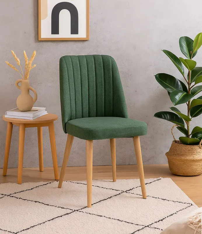 Scaun Stormi Sandalye Atl.Green, Pin atlantic - Verde, 47x46x89 cm - Verde - Natural