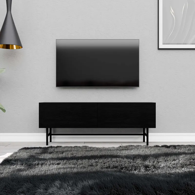 Comodă TV Felix 4000, Negru, 138x30x50 cm - Negru