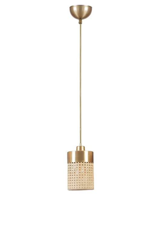 Lustră 8704-1, Rattan - Auriu, Ø14x70 cm - Auriu