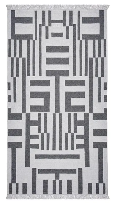 Covor Cotton 3, Gri - Alb, 80x150x1 cm - Gri - Alb
