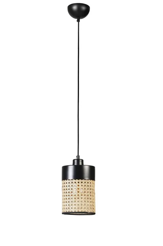 Lustră 8705-1, Rattan - Negru, Ø14x70 cm - Negru