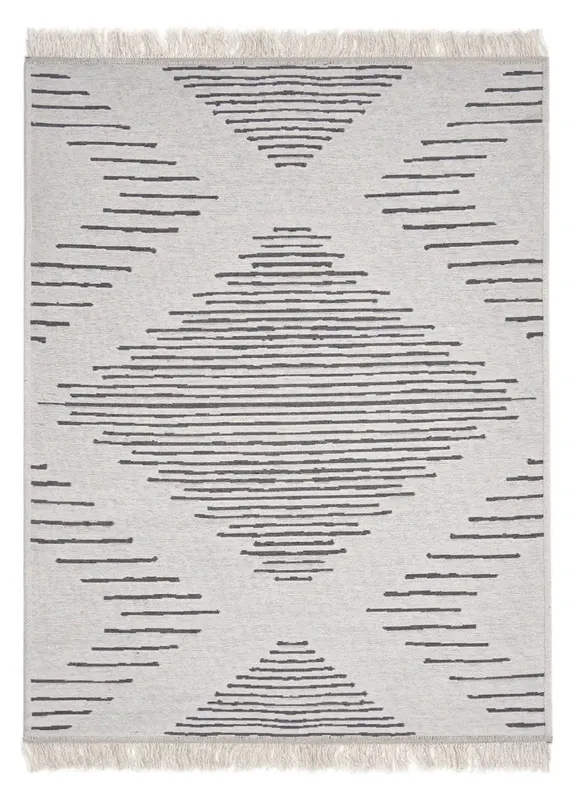 Covor Cotton 4, Gri - Alb, 80x150x1 cm - Gri - Alb