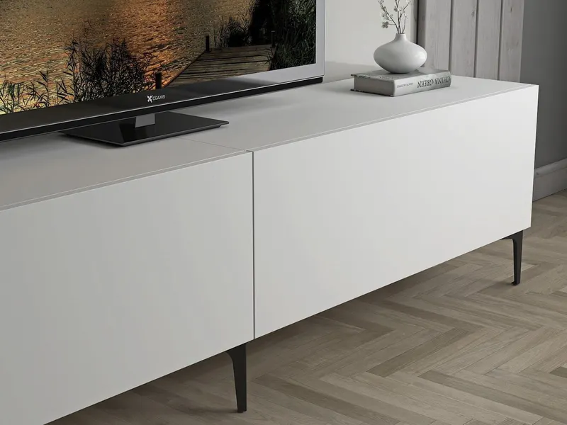 Comodă TV FRN-12003, Alb, 200x40x47 cm - Alb