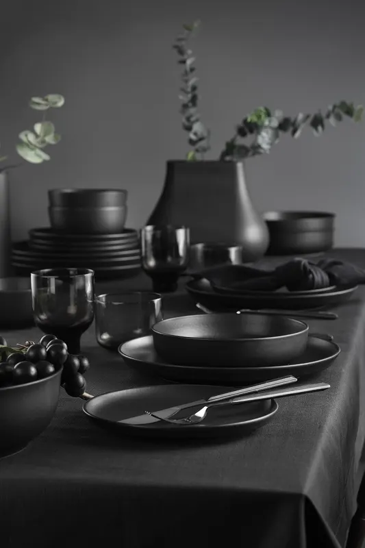 Serviciu de masă 18 bucăți CRT18YS740170, Matte black, 27x27x3 cm - Negru