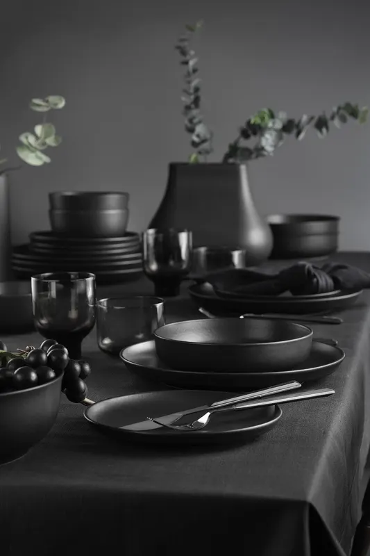 Serviciu de masă 16 bucăți CRT16YS740170, Matte black, 27x27x3 cm - Negru
