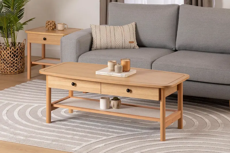Măsuță de cafea Daisy, Natur - Lemn, 120x45x55 cm - Natural