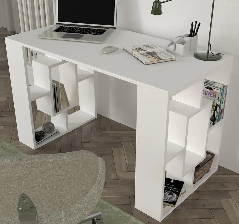 Birou Valancia, Alb, 120x60x74 cm - Alb