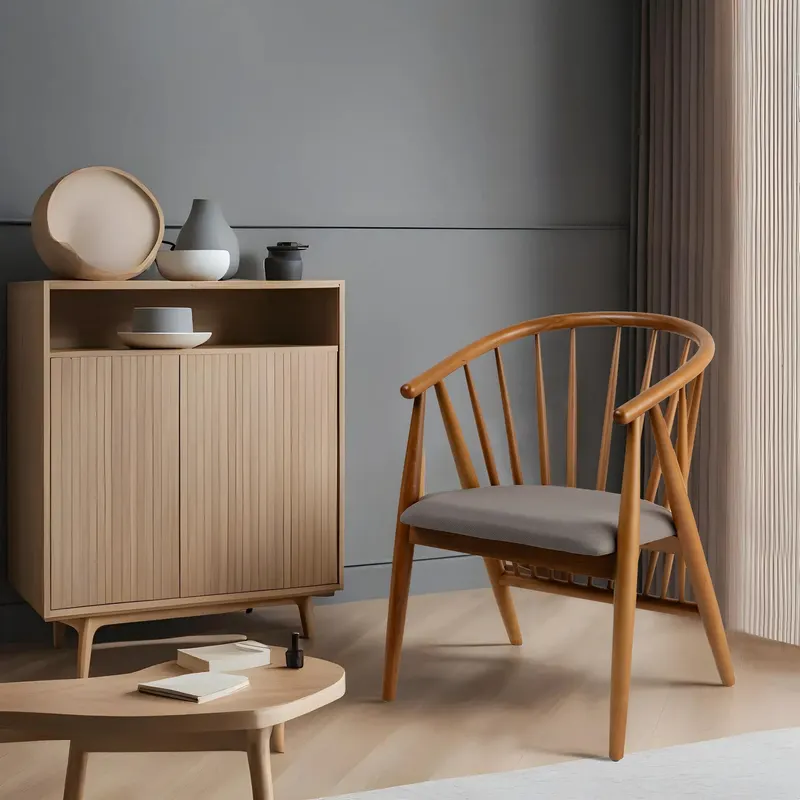 Scaun Doris, Stejar - Gri, 58x56x82 cm - Stejar - Gri