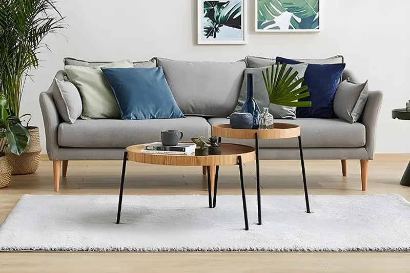 Set 2 măsuțe de cafea Ronda, Natur, 70x70x40 cm - Natural