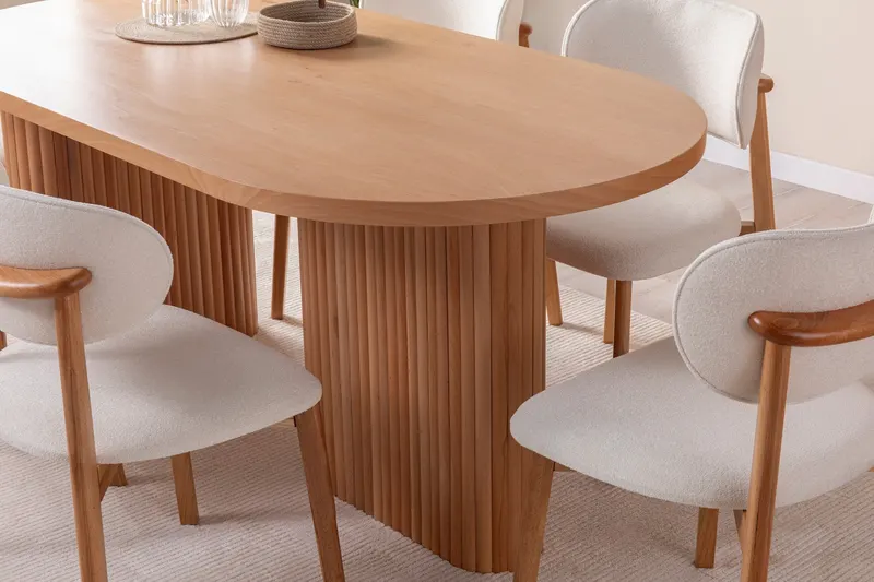 Masă dining Lugias, Beech, 180x90x75 cm - Natural
