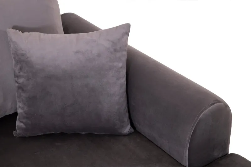 Canapea fixă 3 locuri Nero - NQ6-160, Gri închis, 220x90x68 cm - Gri