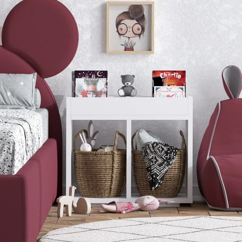 Bibliotecă Emily, Alb, 50x20x44 cm - Alb