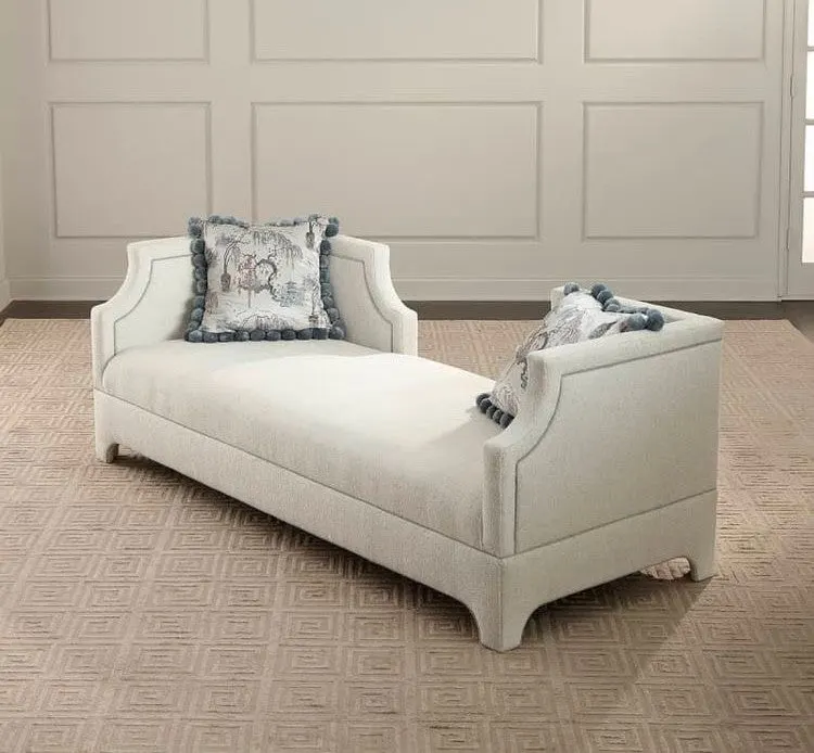 Taburet Ceremony Koltuk Pouffe, Crem, 50x120 cm - Crem