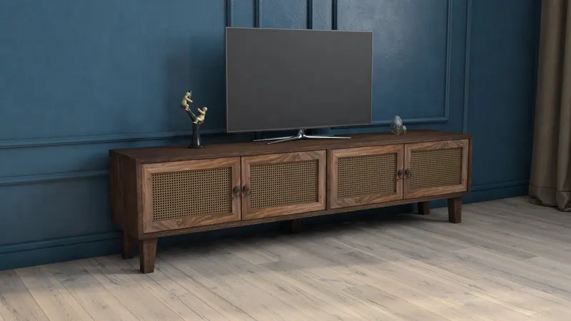 Comodă TV Dz056, Nuc, 180x45x45 cm - Nuc
