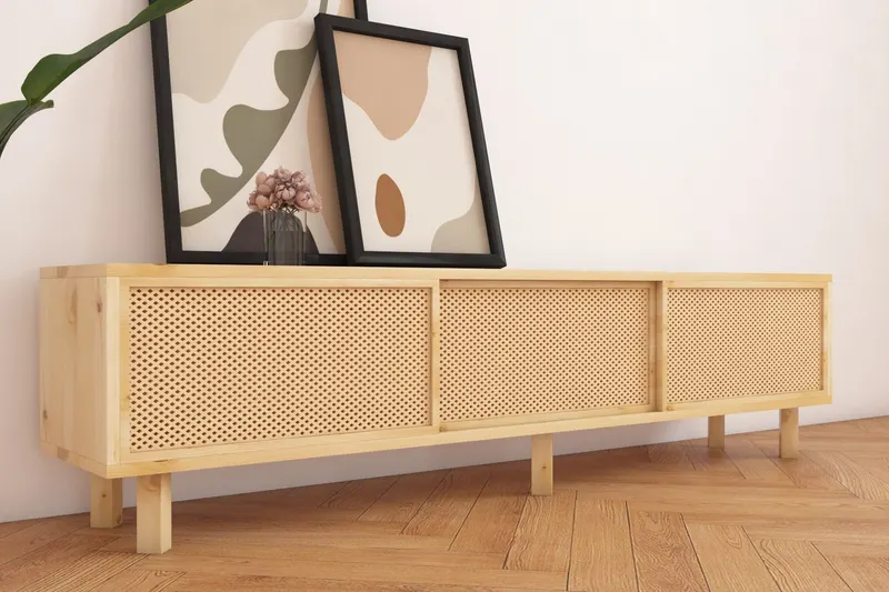 Comodă TV Dz074, Natur, 180x30x45 cm - Natural