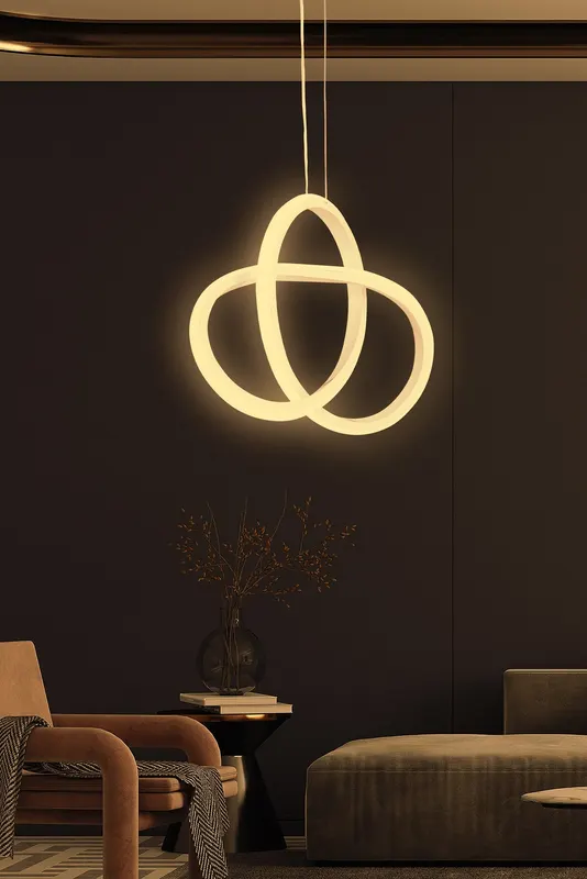 Lustră Aurigae White-Yellow Light, Alb, 30x25x2 cm - Alb - Galben