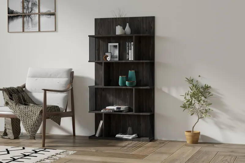Bibliotecă Alex - Antrachite, Antracit, 80x22x160 cm - Antracit