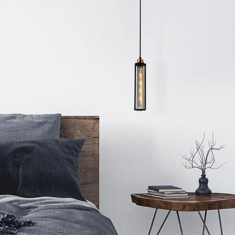 Lustră Likya - N-1004, Negru - Bronze, Ø49x124 cm - Negru - Bronz