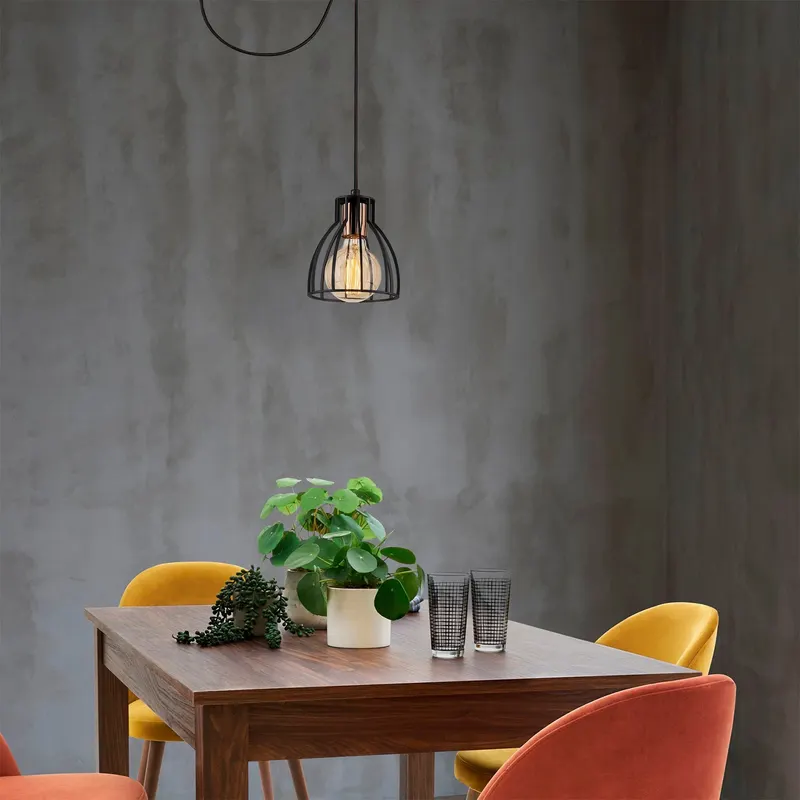 Lustră Kemah - N-1235, Negru, Ø53x108 cm - Negru
