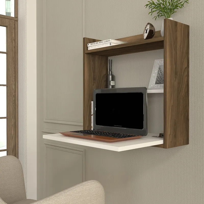 Birou Laptop, Alb - Nuc, 60x20x60 cm - Alb - Nuc