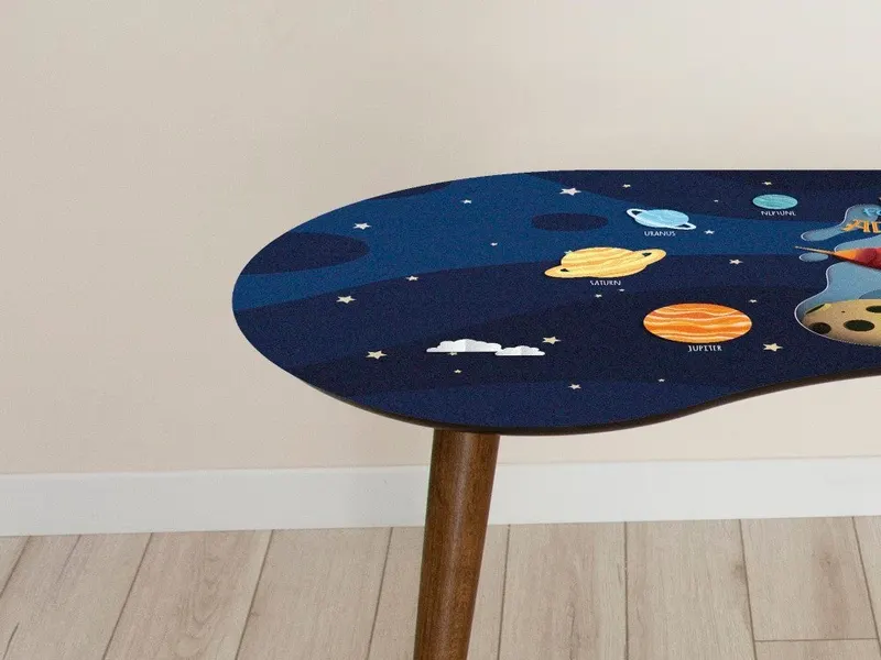 Masă pentru copii Planets, Multicolor, 60x70x120 cm - Multicolor