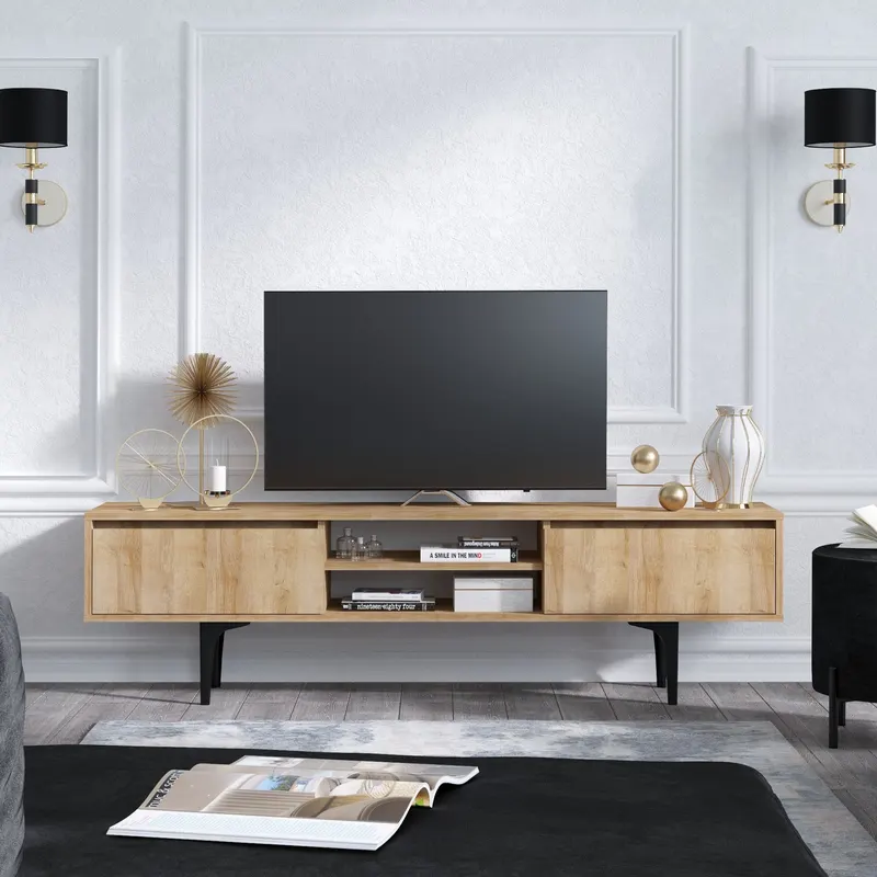 Comodă TV Artemis, Stejar, 180x40x47 cm - Stejar
