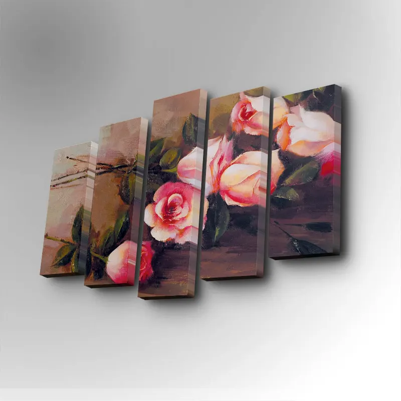 Tablou canvas 5 bucăți 5PUC-007, Multicolor, 82x50x3 cm - Multicolor