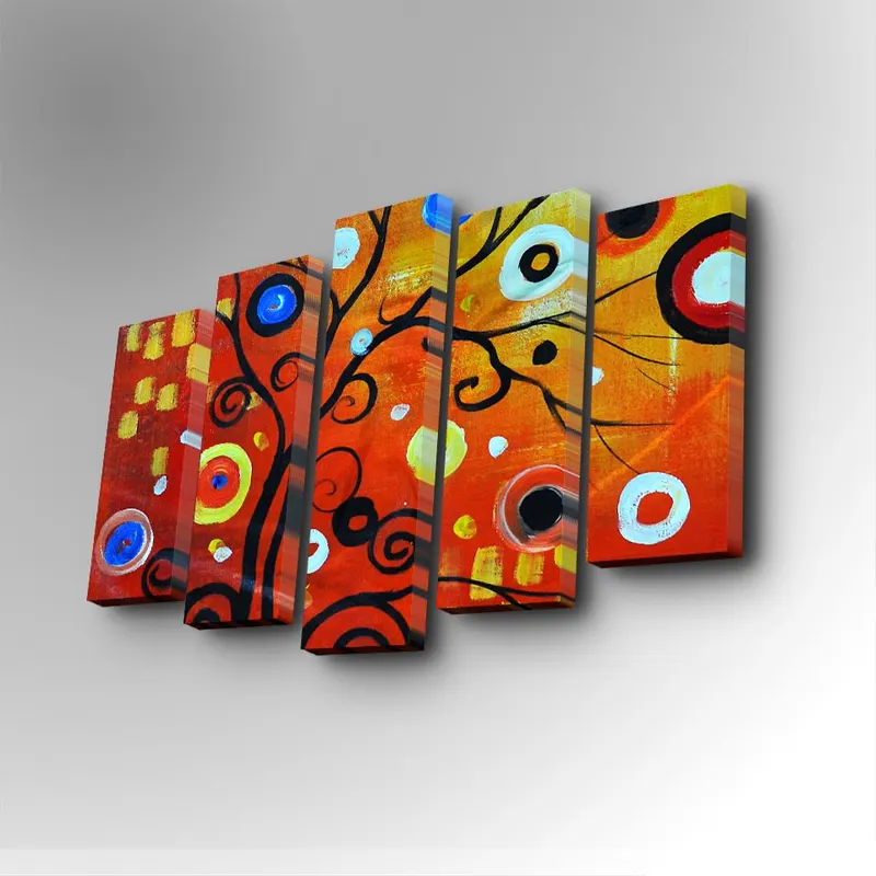 Tablou canvas 5 bucăți 5PUC-008, Multicolor, 82x50x3 cm - Multicolor