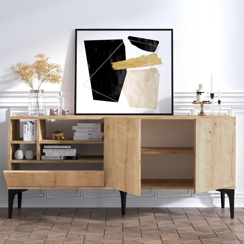 Comodă TV Orela, Stejar, 80x180x40 cm - Stejar