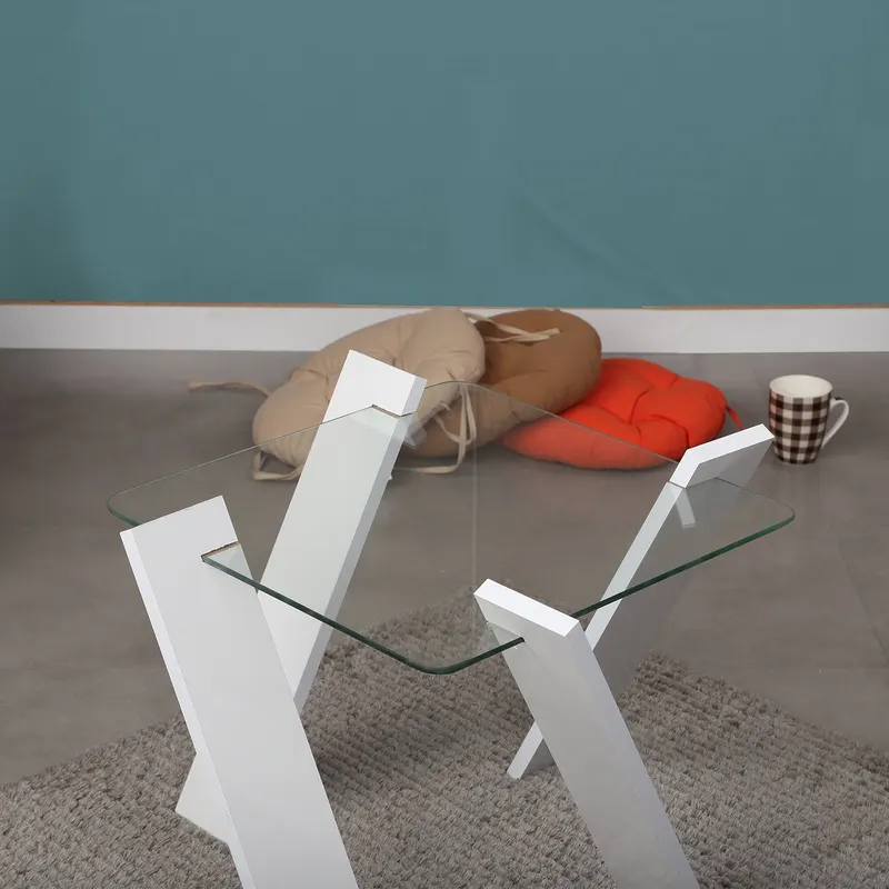 Măsuță de cafea Roman Mini - Shiny White, Alb, 57x57x41 cm - Alb