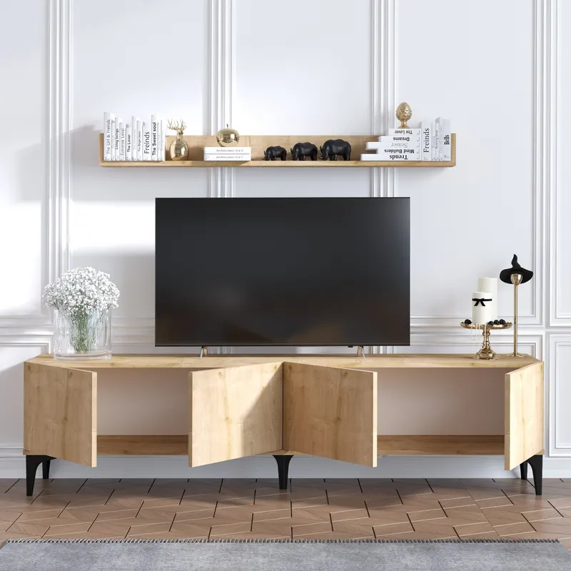 Comodă TV Primo, Stejar safir, 180x35x50 cm - Stejar
