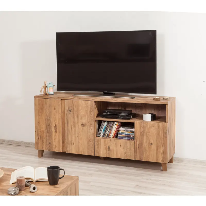 Comodă TV Marina Mila - 200, Pin atlantic, 160x45x75 cm - Natural