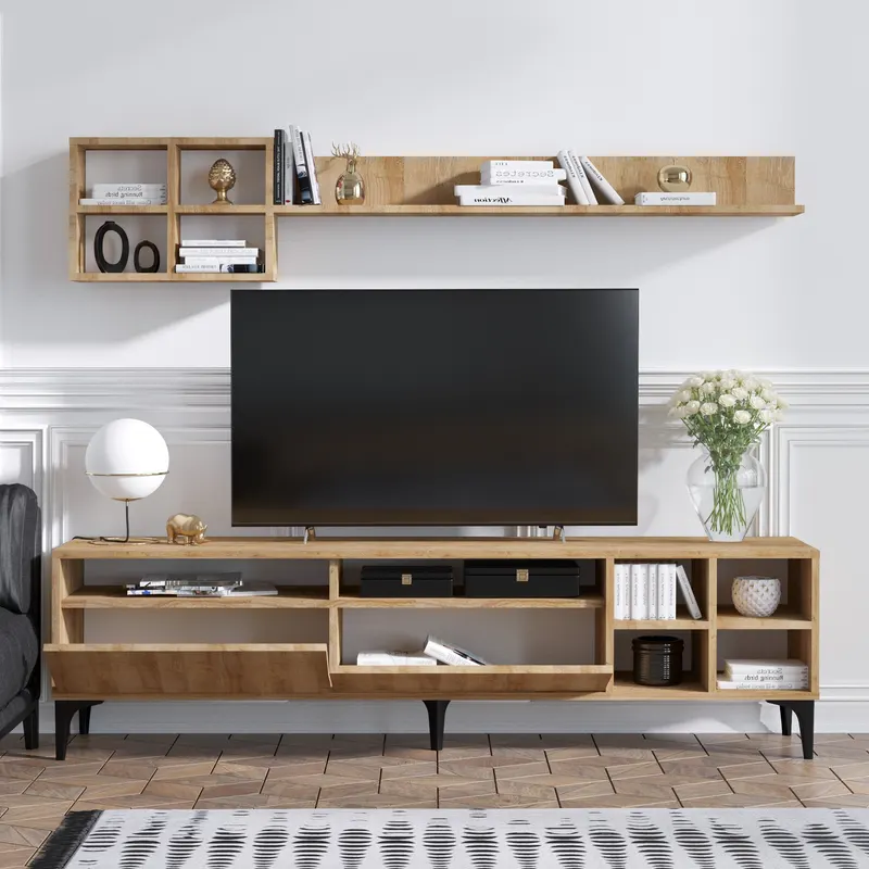 Comodă TV Debbie, Stejar, 180x35x52 cm - Stejar
