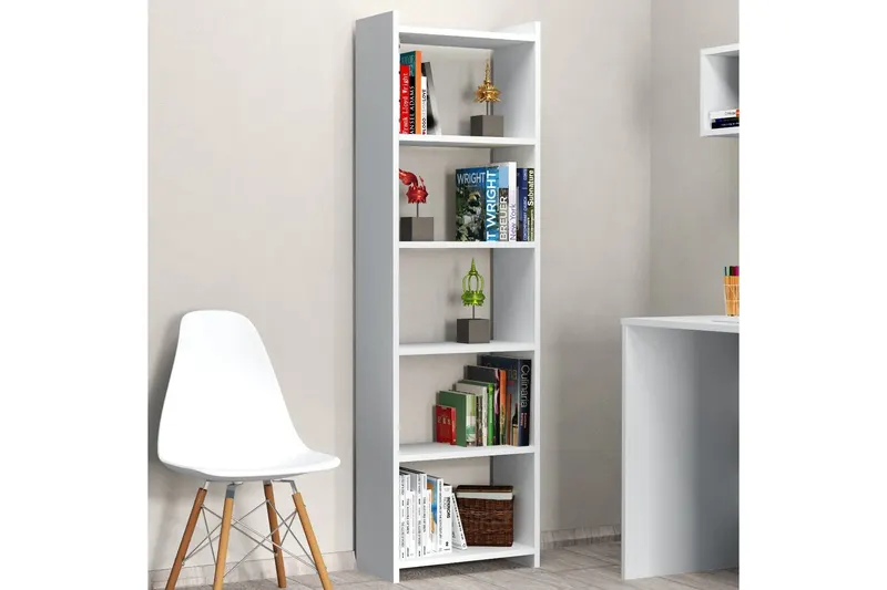 Bibliotecă KTB0101, Alb, 48x24x159 cm - Alb