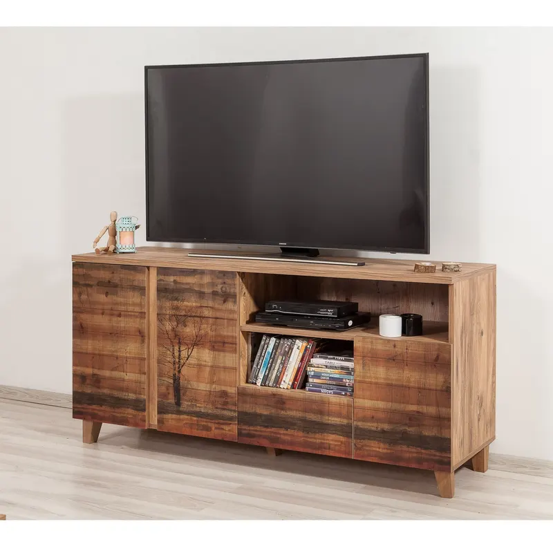 Comodă TV Marina Mila - 755, Pin atlantic, 160x45x65 cm - Natural