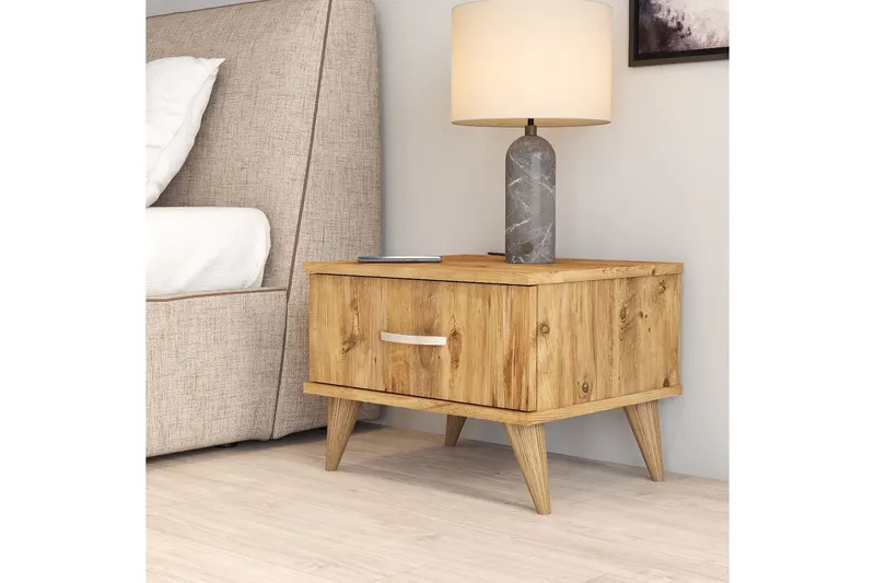 Noptieră KMD0102, Pin atlantic, 52x45x39 cm - Natural