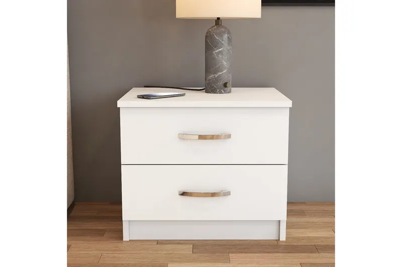 Noptieră KMD0201, Alb, 52x45x45 cm - Alb