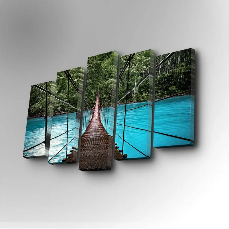 Tablou canvas 5 bucăți 5PUC-026, Multicolor, 82x50x3 cm - Multicolor