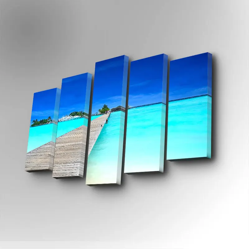 Tablou canvas 5 bucăți 5PUC-027, Multicolor, 82x50x3 cm - Multicolor