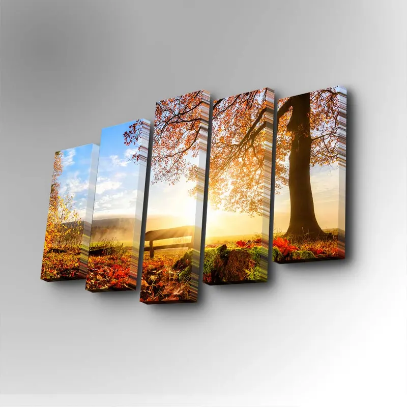 Tablou canvas 5 bucăți 5PUC-030, Multicolor, 82x50x3 cm - Multicolor