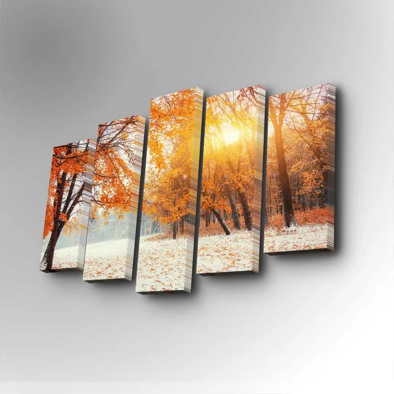Tablou canvas 5 bucăți 5PUC-032, Multicolor, 82x50x3 cm - Multicolor