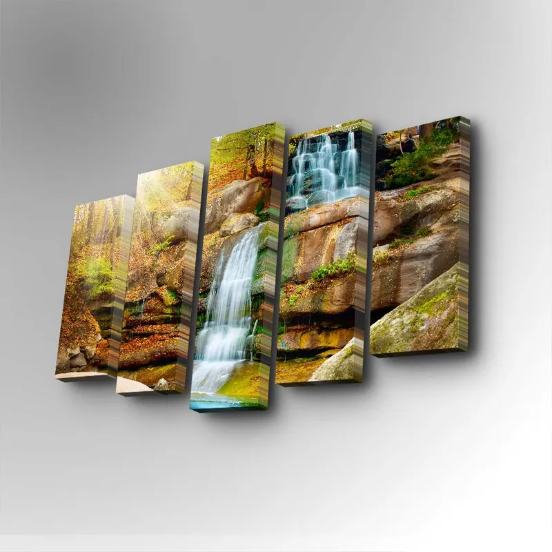 Tablou canvas 5 bucăți 5PUC-034, Multicolor, 82x50x3 cm - Multicolor