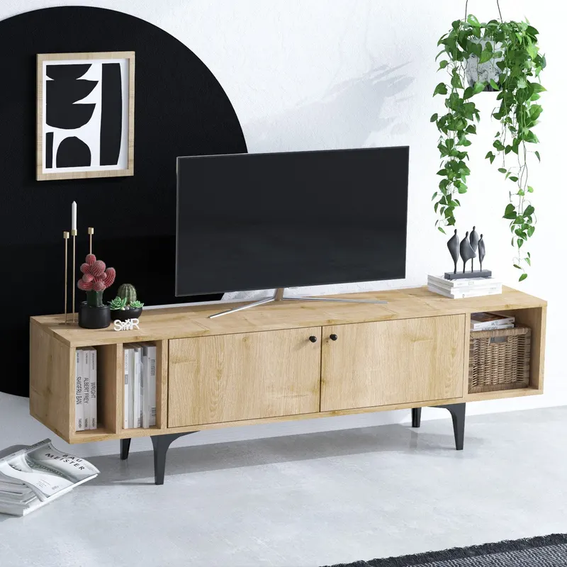 Comodă TV Ankaa, Stejar safir, 150x40x47 cm - Stejar