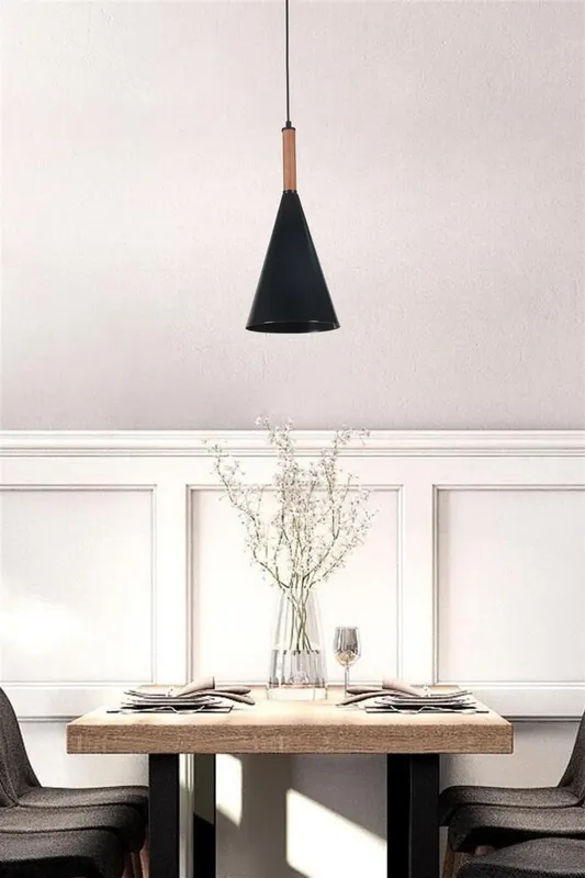 Lustră 8800-1, Negru, Ø20x70 cm - Negru