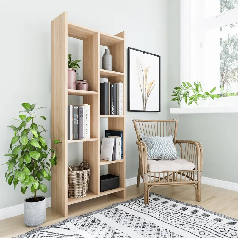 Bibliotecă Eden, Stejar, 63x25x160 cm - Stejar