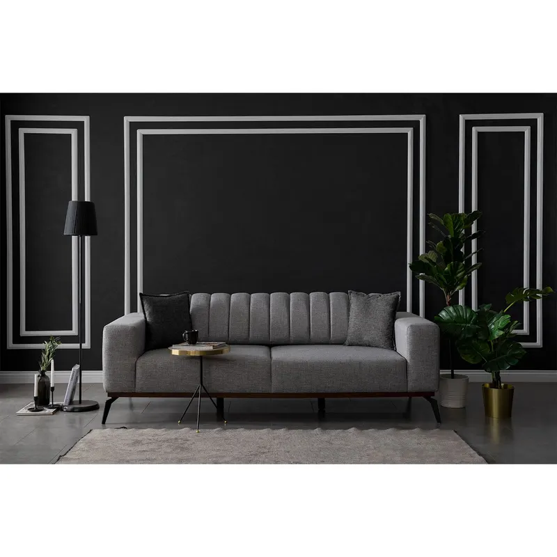 Canapea extensibilă 3 locuri Paris, Gri, 220x95x65 cm - Gri